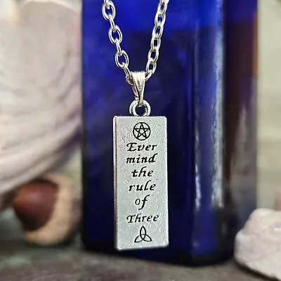 Wiccan Rede Pendant - Ever Mind The Rule Of 3 - Necklace Pagan Witch Jewellery • £6.49