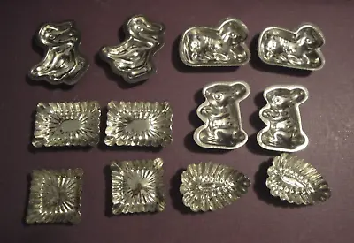 Lot Of 12 Vintage Metal Candy Chocolate Molds - Including Bunny Duck & Lamb • $9.99