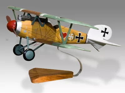 Albatros D.III Werner Voss Solid Mahogany Wood Replica Airplane Desktop Model • $198.59