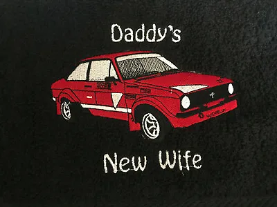 Personalised Embroidered Ford Escort MK II Cotton Hand Towel Fathers Day Gift • £11.99