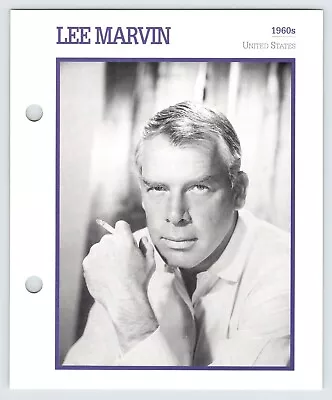 LEE MARVIN 5.75 X7  Movie Star Card Photo On Front / Info On Back M534 • $2