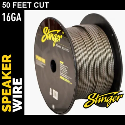 $34.91 • Buy Stinger HPM Gray 50 FT 16 Gauge Car Or Home Speaker Wire 100% Oxygen Free OFC