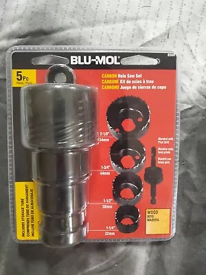 ☆ Blu-Mol 5 PC Carbon Steel Hole Saw Kit -NEW In Box Model6560 《FREE SHIPPING》 • $9.89