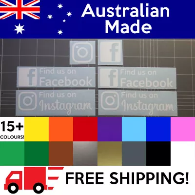 6 X Decals Find Us On Facebook Instagram Custom Sticker Pack  - Business Pack • $12.90