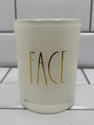 RAE DUNN |  NEW FACE Cosmetic Storage Cup White Glass Brush Holder. • $8