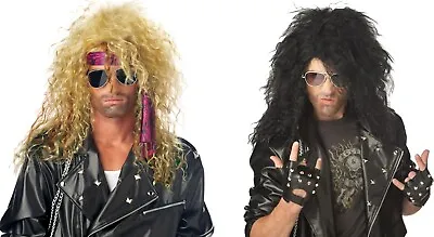 Heavy Metal Rocker Halloween Costume Wig - Black Or Blonde • $24.88