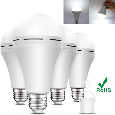 4Pcs LED Rechargeable Emergency Light Bulb 12W Equivalent 1200mAh Battery Backup • $18.95