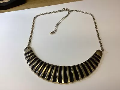 Lovely Gold-tone And Black-tone Art Deco Egyptian Style Collar Necklace • £0.85