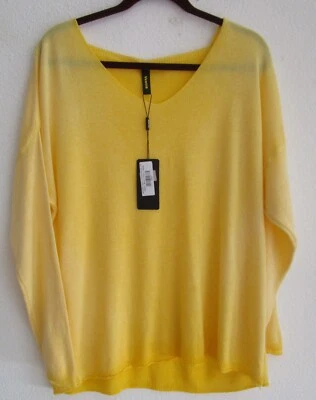 $19 • Buy NWT Venti6 Mineral Wash Oversized Ombre Knit Sweater Lightweight V Neck Italy S