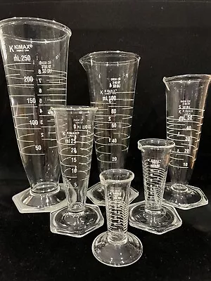 Kimax Glass Conical Beakers Set Of 6 5ml 10ml 30ml 60ml 120ml 240ml • $49.99