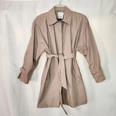 Hasting & Smith Trench Coat Beige Size 12 Mid-Length Belt Zip Removal Lining • $29.99