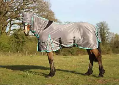 Horse Fly Rug All In One Belly And Tail Flap With Elastic Neck Free Fly Mask • £27.95