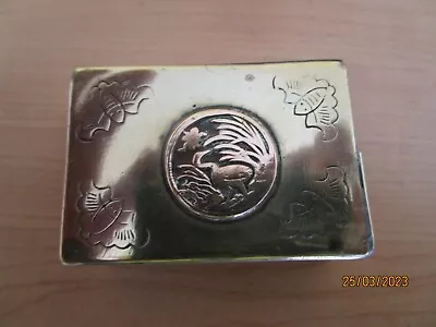 £8 • Buy Vintage Brass With A Copper Centre Match Box Holder