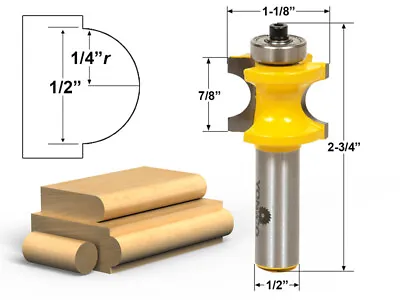 1/4  Radius Bullnose Router Bit - 1/2  Shank - Yonico 13115 • $13.95