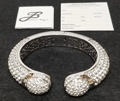 New In Box HSN Joan Boyce Silver Tone  Kissable  Pave Crystal Cuff Bracelet • $95