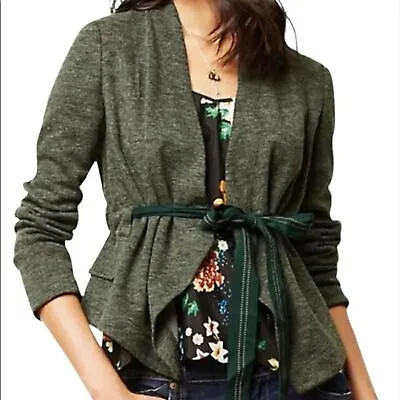 Anthropologie Cartonnier Green Draped Blazer Women's Size S • $34