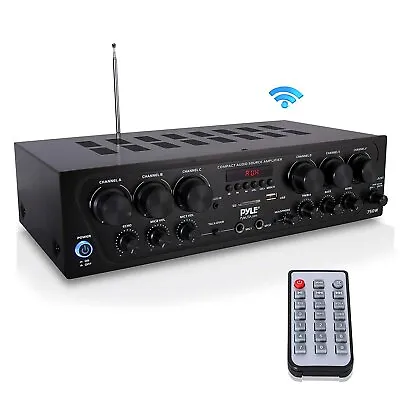 Pyle Bluetooth Home Audio Amplifier 6-Ch. Audio Source Stereo Receiver 750 W • $123.99