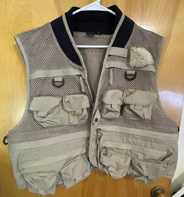 Fieldline Fly Fishing Vest Men's Mesh Khaki Angler's Large • $20