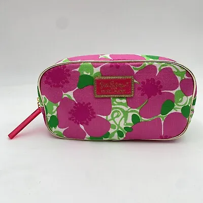 Estee Lauder Pink Green Floral Cosmetic Makeup Bag By Lilly Pulitzer Design 01 • $12.55