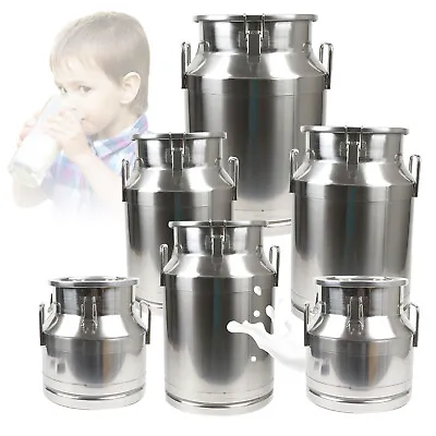 Stainless Steel Milk Can Heavy Duty Milk Jug Milk Bucket Wine Pail 30L/50L/60L • $128.25