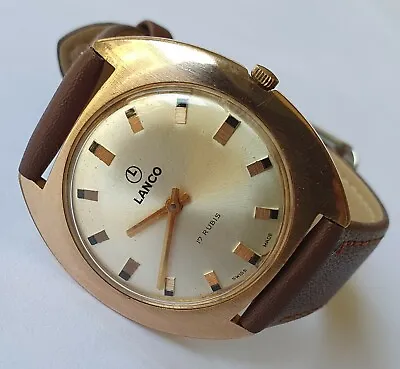 Vintage Lanco17Jewels Gold Plated FHF82 Manual Wind Swiss Made From 60's • $149.50