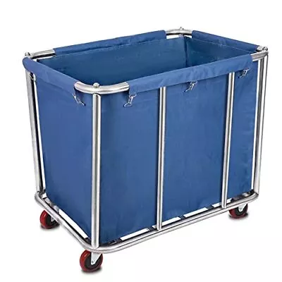 12 Bushels Laundry Cart Commercial/HomeHeavy Duty Large Stainless Steel Roll... • $172.47