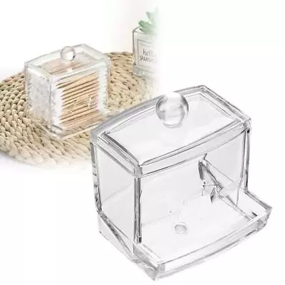 Clear Acrylic Cotton Pad Swab Q-tip Storage Bud Holder Cosmetic Case Makeup V5T7 • $8.87