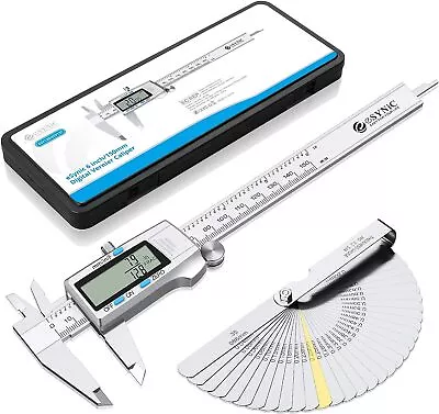 6  Digital Vernier Caliper Stainless Steel Micrometer 0.001  + 32X Feeler Gauge • $20.85