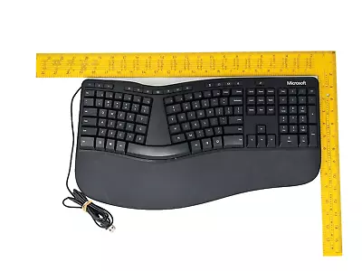 Microsoft LXM-00001 Model 1878 Wired USB 2.0 Ergonomic Keyboard Black  • $54