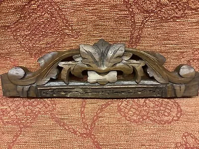£38 • Buy Carved Oak Reclaimed Wooden Panel / Pediment Salvaged Vintage Repurpose Project