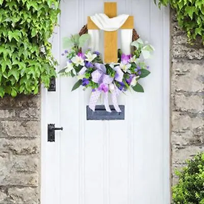 Large Happy Easter Wreath For Front Door Wall Hanging Garland Crafts Handmade • £15.58