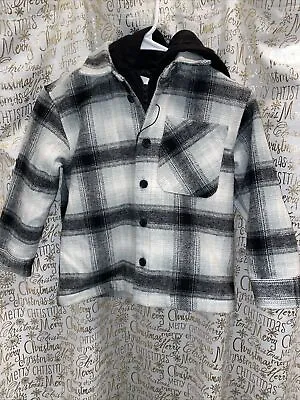 Zara Girls Flannel Hooded Size 6-7 Quilted Lined Jacket Winter Thick Coat • $15