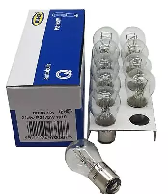 10 X Ring R380 P21/5W BAY15D Brake Stop & Tail Light Car Bulbs 380 12v 21/5w • £6.95