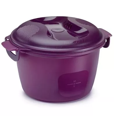 Tupperware 3 Piece Microwave Rice Maker Steamer Cooker 6451 Purple 2.2L - NEW • $16.99