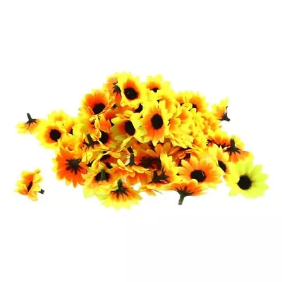  200 Pcs Artificial Flower Heads Hats In Bulk Fake Sunflower • £10.68