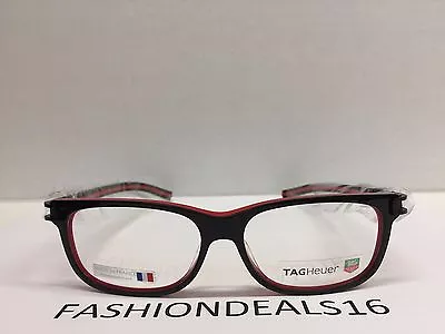 New Tag Heuer W/TAGS 7607 Track S Black Red TH7607 001 56mm Optical Eyeglasses  • $199.99