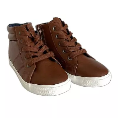 NWOT Cat & Jack Toddler Boys Rylan Chukka Boots In Cognac Brown Zip Side Size 11 • $20