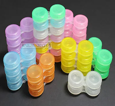 £2.25 • Buy Contact Lens Case Storage Soaking Mini Travel Eye Care L/R Marked Choose Colour