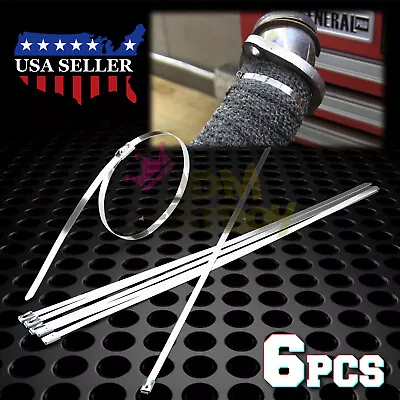 12  304 Stainless Steel Metal Zip Tie Strap Cable Exhaust Turbo Wrap Intake Lock • $4.99