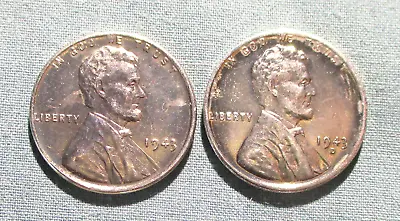 1943 P + 1943-D Lincoln Steel Penny - (2) U.S. 1 Cent Coins Cents Higher Grade • $1.87