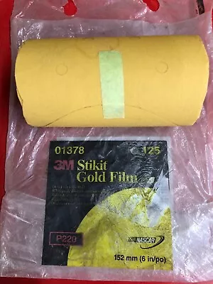 3m 01378 Stikit Gold 6  Inch P220 Grit Grade Dust-free Film (125) Disc Roll • $69.99