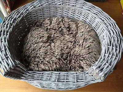 £15 • Buy PawHut Elevated Dog Cat Couch Pet Basket Sofa Bed Wicker Willow Rattan W/Cushion