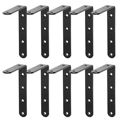 10X Heavy Duty Cast Iron Wall Mounted L Shaped Angle Shelf Metal Bracket Support • £8.16