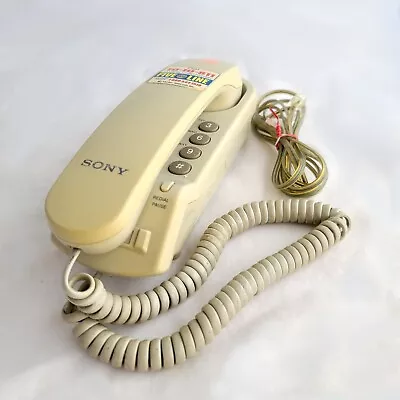 Sony IT-B3 Corded Telephone Vintage Cream Push Button Desk Or Wall W/phone Cord • $8.99