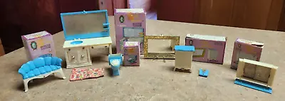 Vintage Marx Little Hostess Furniture Dollhouse Miniature W/Boxes BATHROOM • $38