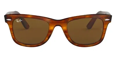 Ray-Ban Original Wayfarer Polished Striped Havana Classic B-15 Sunglasses RB2140 • $96.12