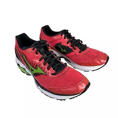 Mizuno Womens Wave Rider 16 Athletic Shoe Size 10 Red Black 8KN-30340 • $38