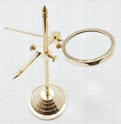 Vintage Nautical Adjustable Brass Magnifying Glass With Stand Christmas Gift • $67.39