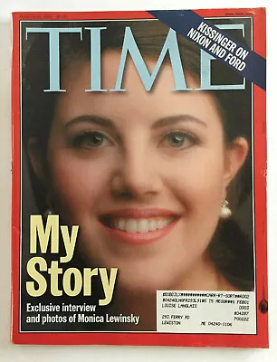 Time Magazine March 15 1999 My Story Monica Lewinsky Strange Printer's Mark • $15.95