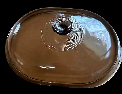 PYREX VISION WARE Amber 4 Quart Casserole LID ONLY V-34-C Made In USA • $14.87